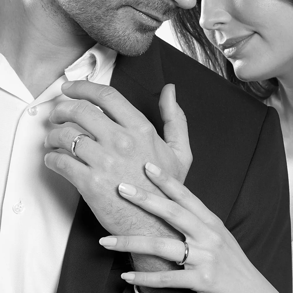 Marc Orian Bagues|Alliances > Alliance Aphroditia Demi Jonc Bombé platine blanc