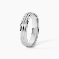 Marc Orian Bagues|Alliances > Alliance Basile Ruban Plat Or Blanc
