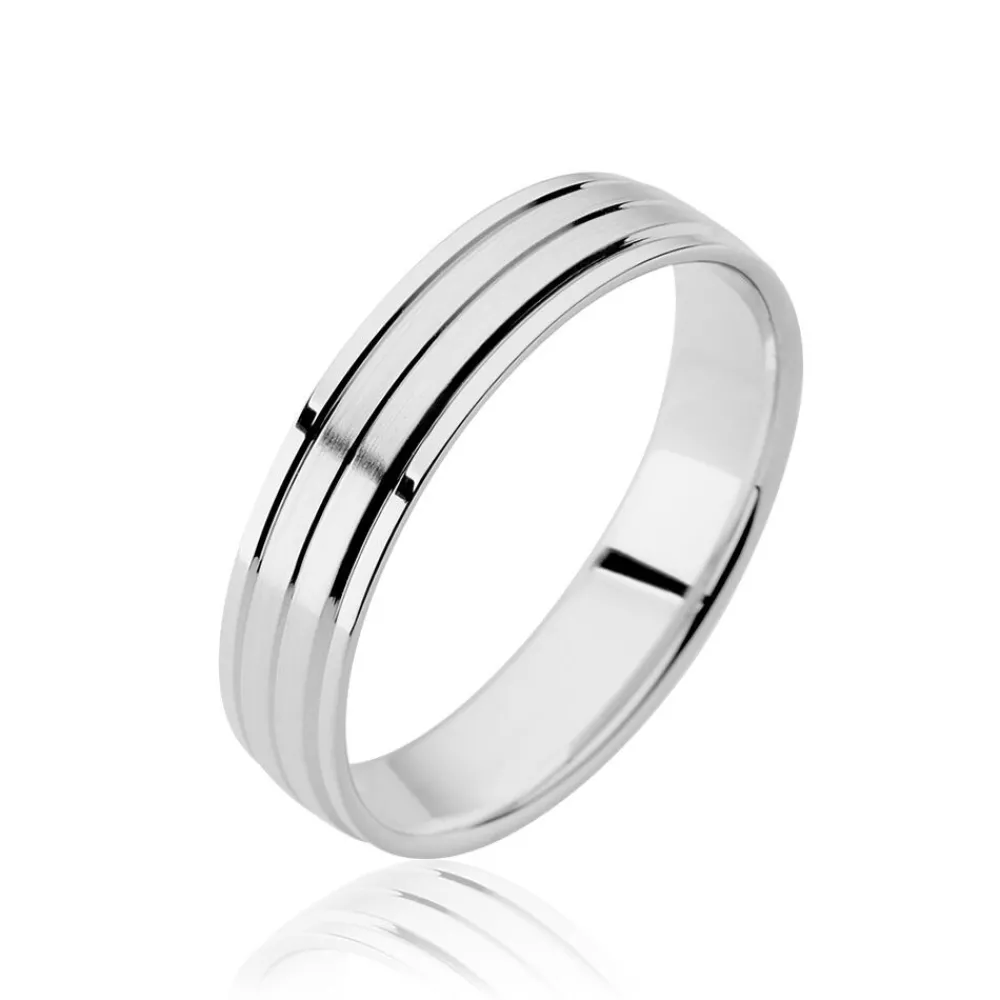 Marc Orian Bagues|Alliances > Alliance Basile Ruban Plat Or Blanc
