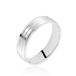 Marc Orian Bagues|Alliances > Alliance Basile Ruban Plat Or Blanc
