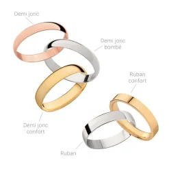 Marc Orian Bagues|Alliances > Alliance Caroline Sablee Demi Jonc Classique Or Bicolore