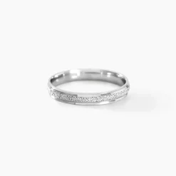 Marc Orian Bagues|Alliances > Alliance Caroline Sablee Ruban Plat Or Blanc