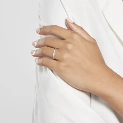 Marc Orian Bagues|Alliances > Alliance Dentelle 2 Rangs Diamantee Or Blanc
