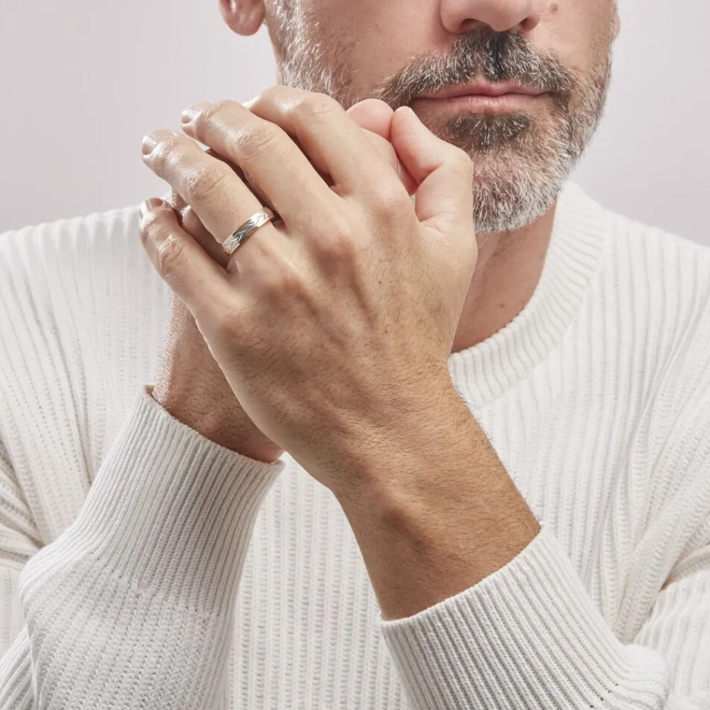 Marc Orian Bagues|Alliances > Alliance Effet Epi Mat Or Bicolore