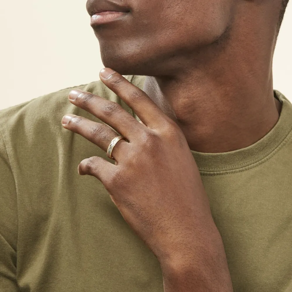 Marc Orian Bagues|Alliances > Alliance Effet Epi Mat Ruban Plat Or Bicolore