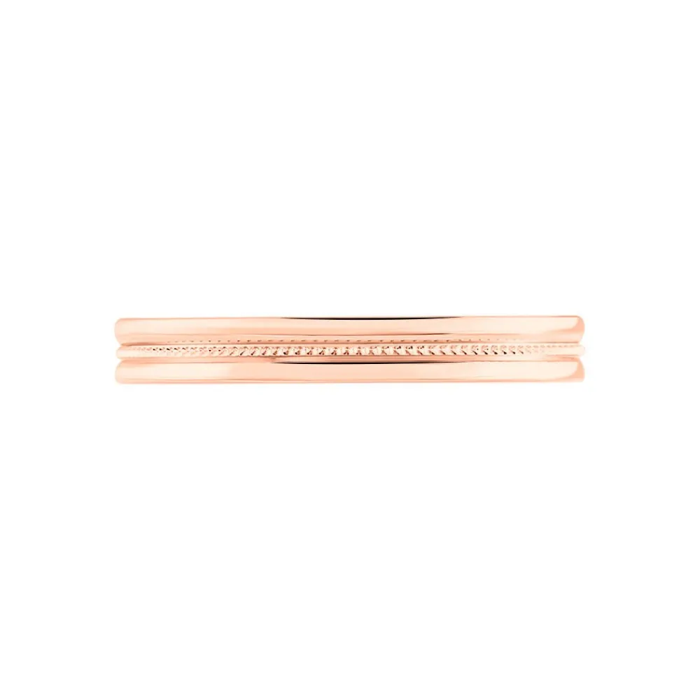 Marc Orian Alliances Or Rose|Bagues > Alliance Effet Perle Ruban Plat Or Rose