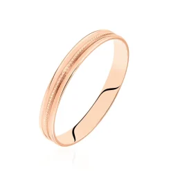 Marc Orian Alliances Or Rose|Bagues > Alliance Effet Perle Ruban Plat Or Rose
