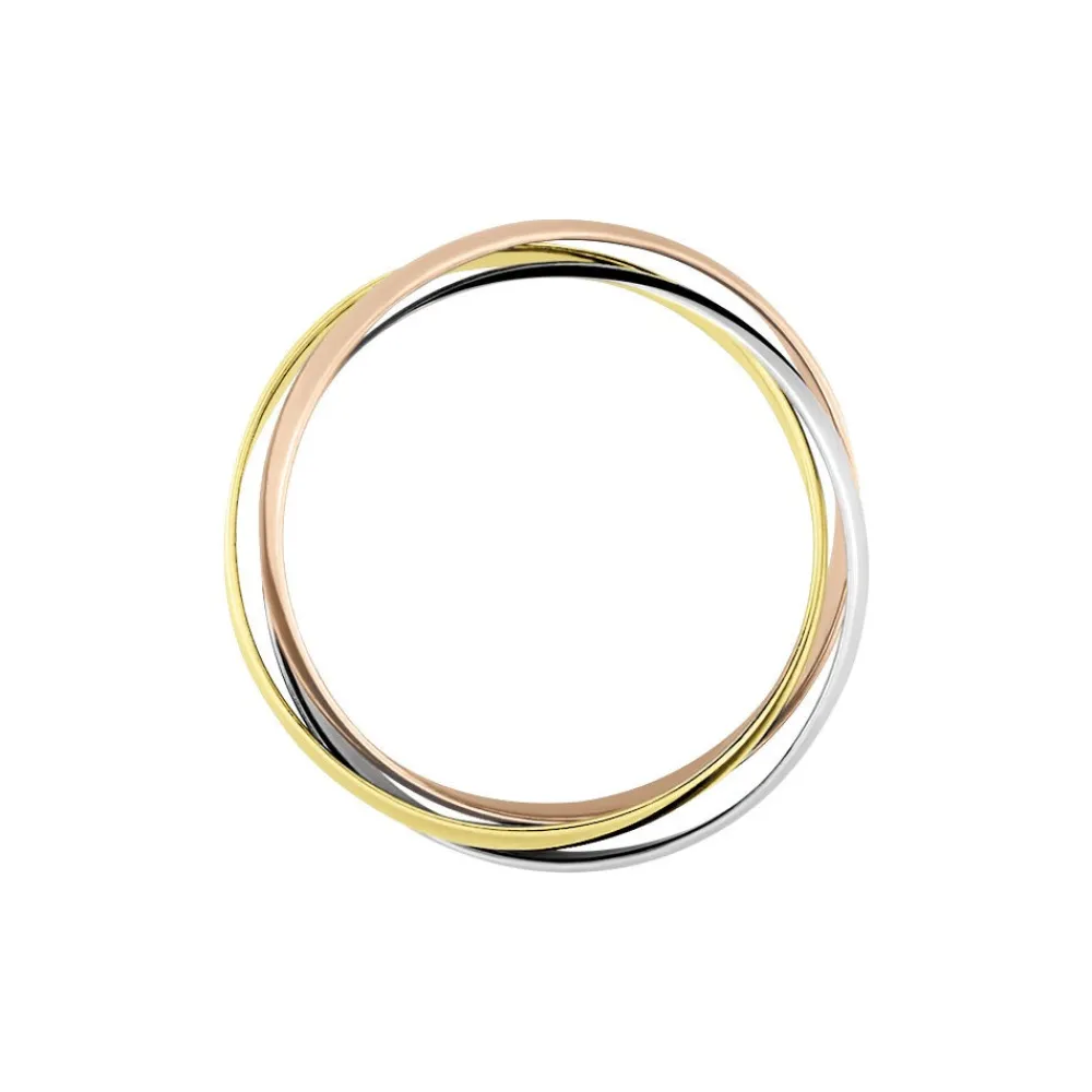 Marc Orian Bagues|Alliances > Alliance Entrelacee Ruban Plat Or Tricolore