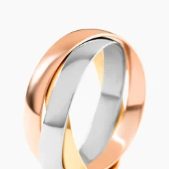 Marc Orian Bagues|Alliances > Alliance Entrelacee Ruban Plat Or Tricolore