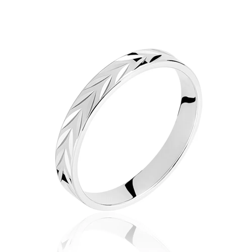 Marc Orian Bagues|Alliances > Alliance Epi Ruban Plat Or Blanc