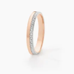 Marc Orian Bagues|Alliances > Alliance Fantaisie Diamantee Ruban Plat Or Bicolore
