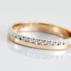 Marc Orian Bagues|Alliances > Alliance Fantaisie Diamantee Ruban Plat Or Bicolore