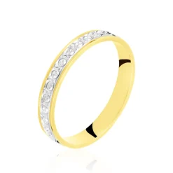 Marc Orian Bagues|Alliances > Alliance Fantaisie Diamantee Ruban Plat Or Bicolore