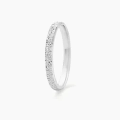 Marc Orian Bagues|Alliances > Alliance Fantaisie Diamantee Ruban Plat Or Blanc