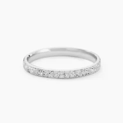 Marc Orian Bagues|Alliances > Alliance Fantaisie Diamantee Ruban Plat Or Blanc