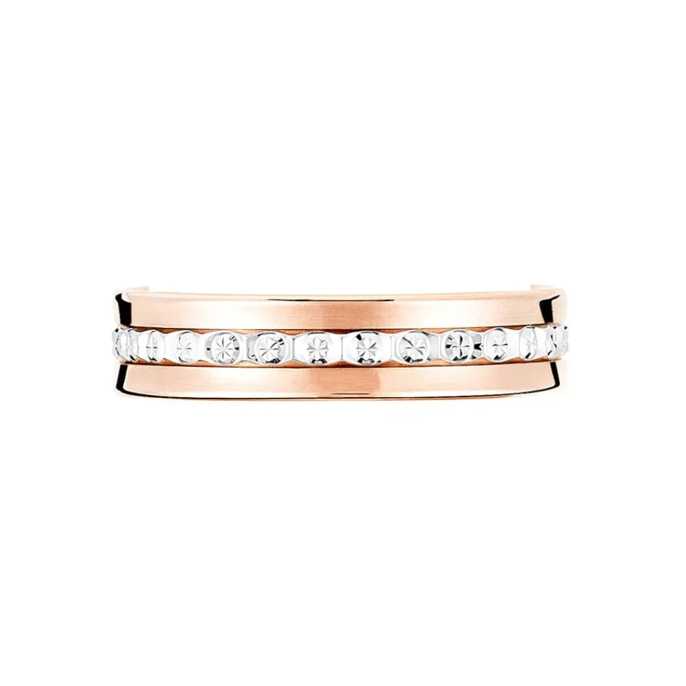 Marc Orian Bagues|Alliances > Alliance Fantaisie Diamantee Ruban Plat Or Bicolore