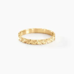 Marc Orian Bagues|Alliances > Alliance Fleur Diamantee Ruban Plat Or Jaune