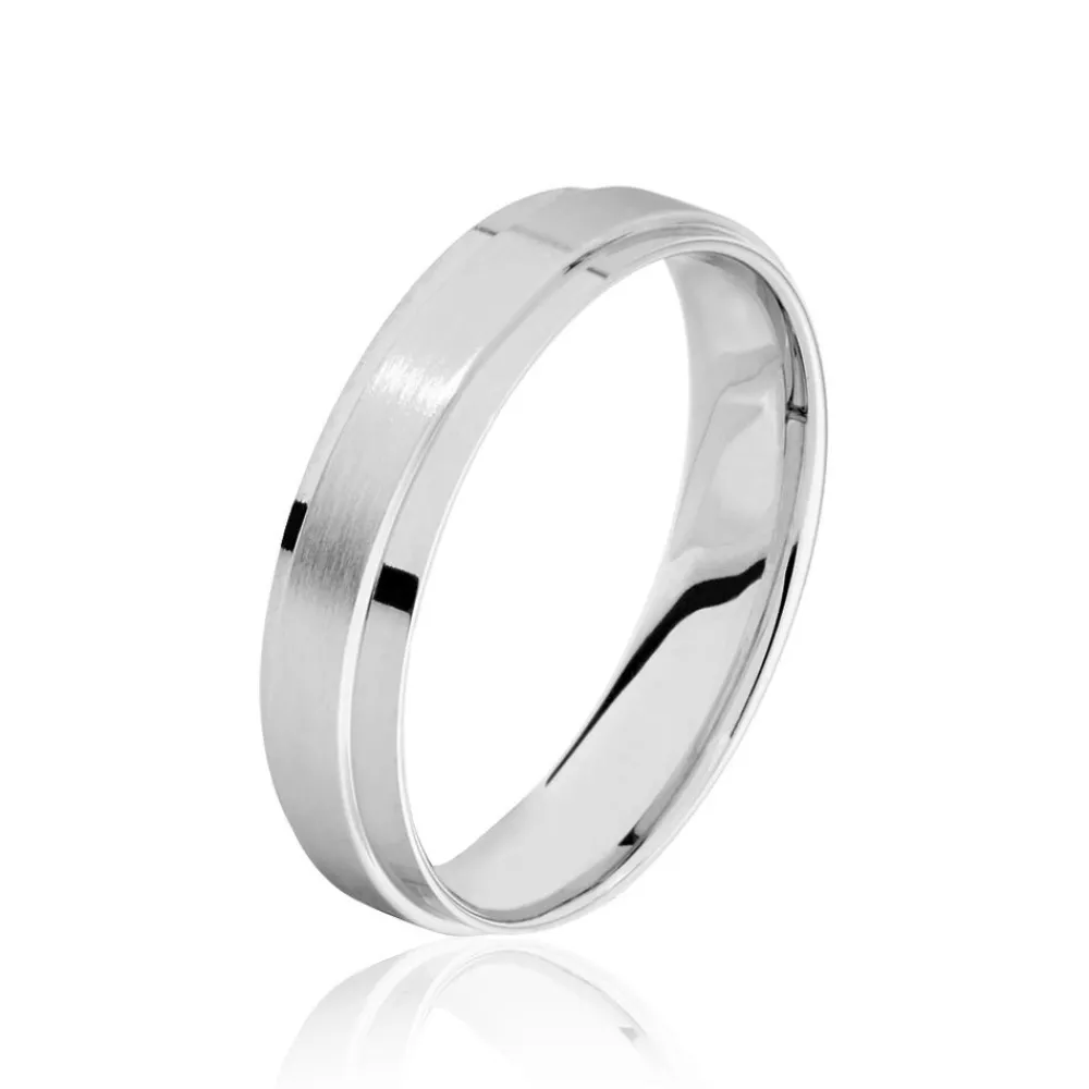 Marc Orian Bagues|Alliances > Alliance Florita Ruban Plat Or Blanc