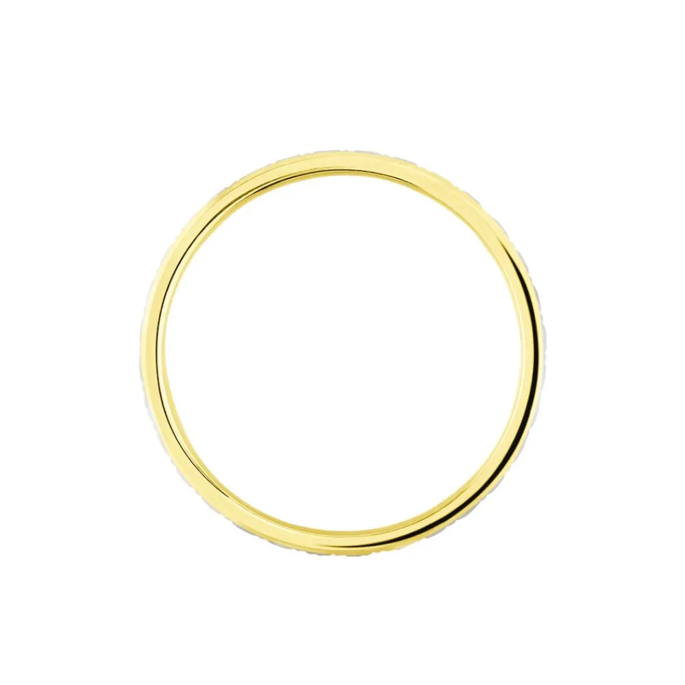 Marc Orian Bagues|Alliances > Alliance Grain De Folie Diamantee Ruban Plat Or Bicolore
