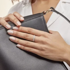 Marc Orian Bijoux Zirconium|Bagues > Alliance Lison Or Blanc Oxyde De Zirconium
