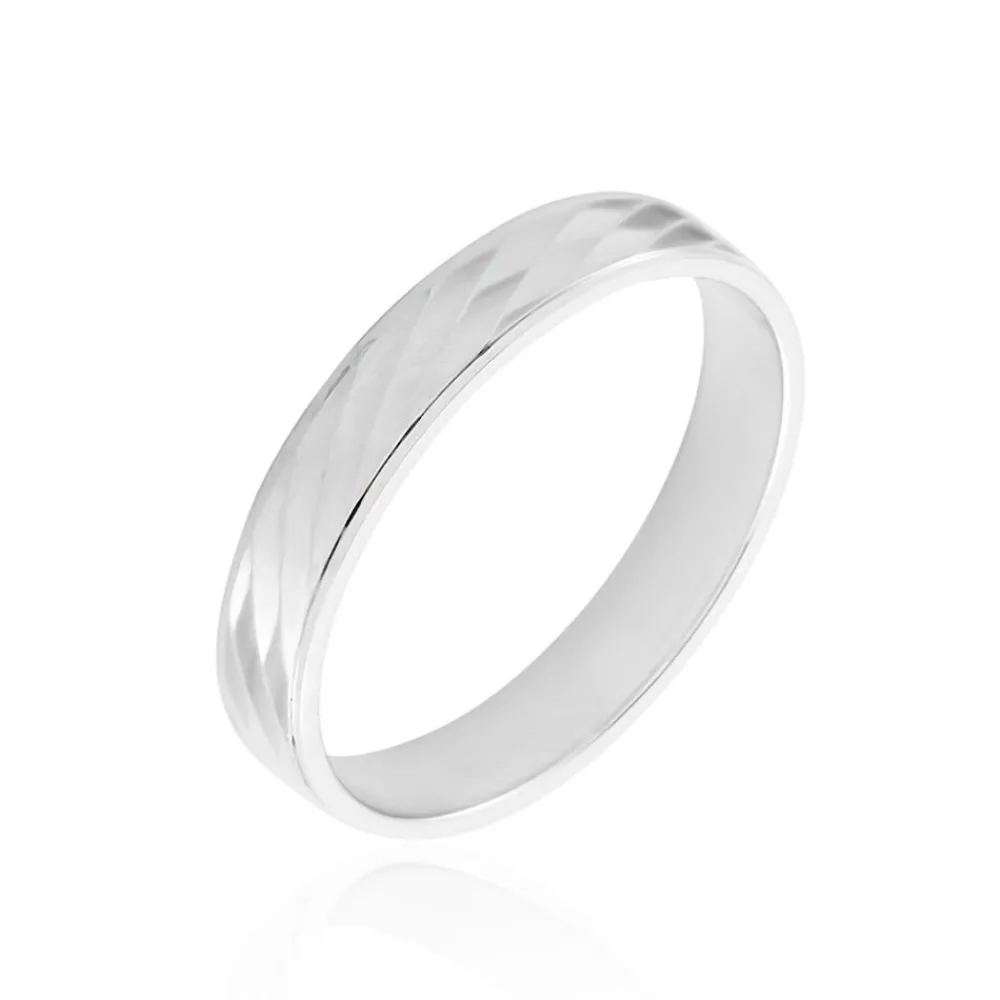 Marc Orian Bagues|Alliances > Alliance Marcello Ruban Plat Or Blanc
