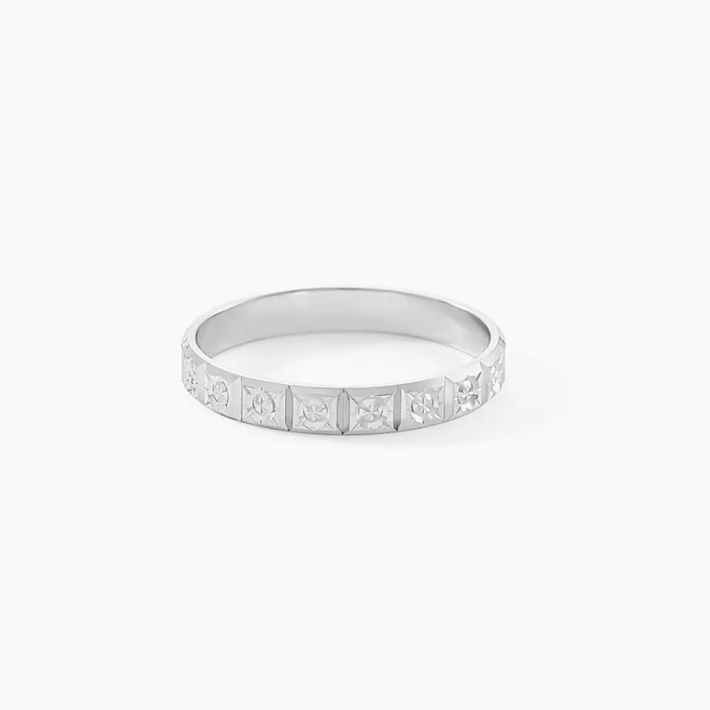 Marc Orian Bagues|Alliances > Alliance Marya Carree Diamantee Ruban Plat Or Blanc