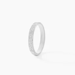 Marc Orian Bagues|Alliances > Alliance Marya Carree Diamantee Ruban Plat Or Blanc