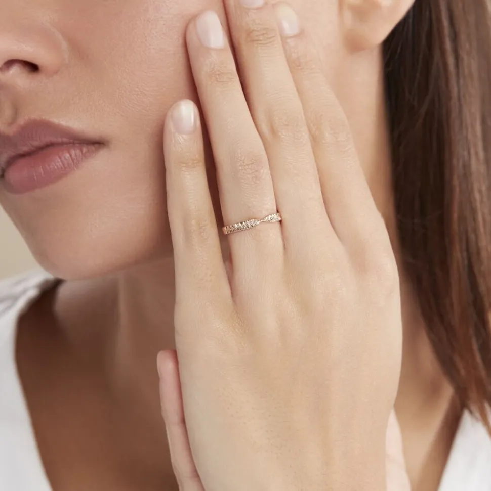 Alliance Or Rose Diamantée