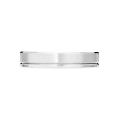 Marc Orian Bagues|Alliances > Alliance Polie Brossee Ruban Plat Or Blanc