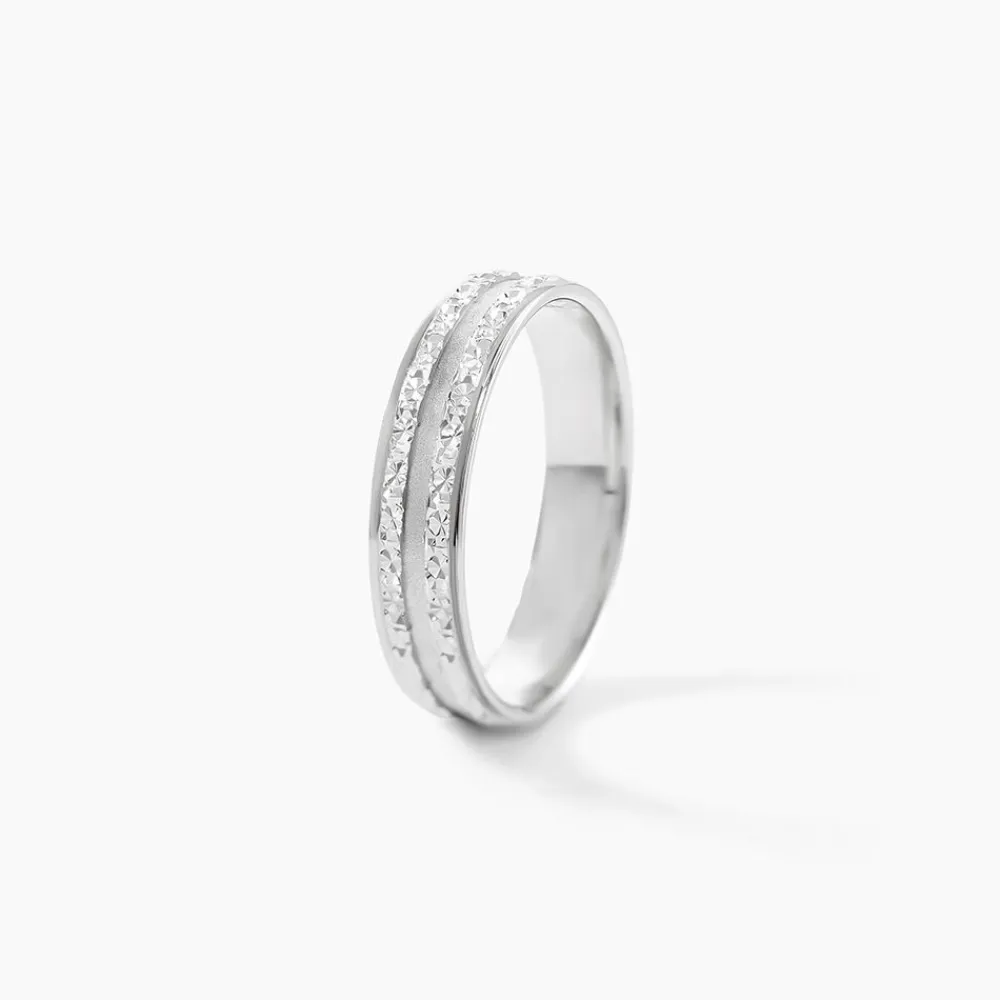 Marc Orian Bagues|Alliances > Alliance Satine Diamantee Or Blanc