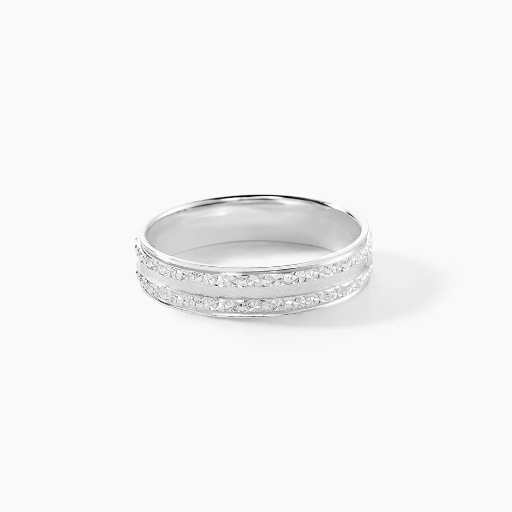 Marc Orian Bagues|Alliances > Alliance Satine Diamantee Or Blanc