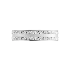 Marc Orian Bagues|Alliances > Alliance Satine Diamantee Ruban Plat Or Blanc