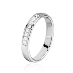 Marc Orian Bagues|Alliances > Alliance Serti Pave Or Blanc Diamant