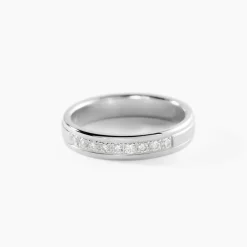 Marc Orian Bagues|Alliances > Alliance Serti Pave Or Blanc Diamant