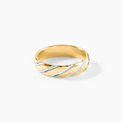Marc Orian Bagues|Alliances > Alliance Strie Fantaisie Demi Jonc Classique Or Bicolore