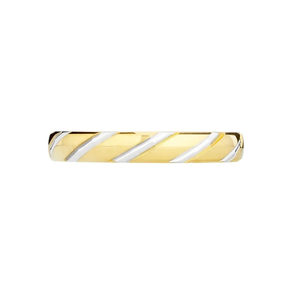 Marc Orian Bagues|Alliances > Alliance Strie Fantaisie Demi Jonc Classique Or Bicolore