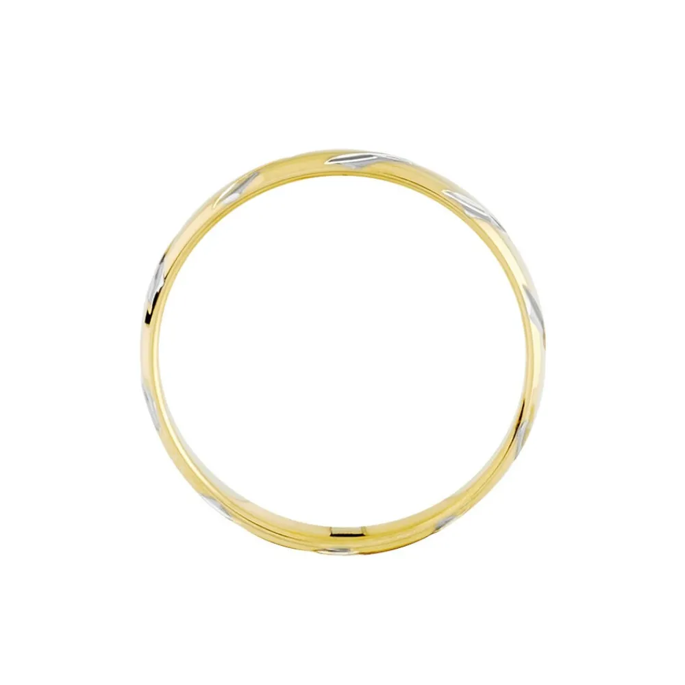 Marc Orian Bagues|Alliances > Alliance Strie Fantaisie Demi Jonc Classique Or Bicolore