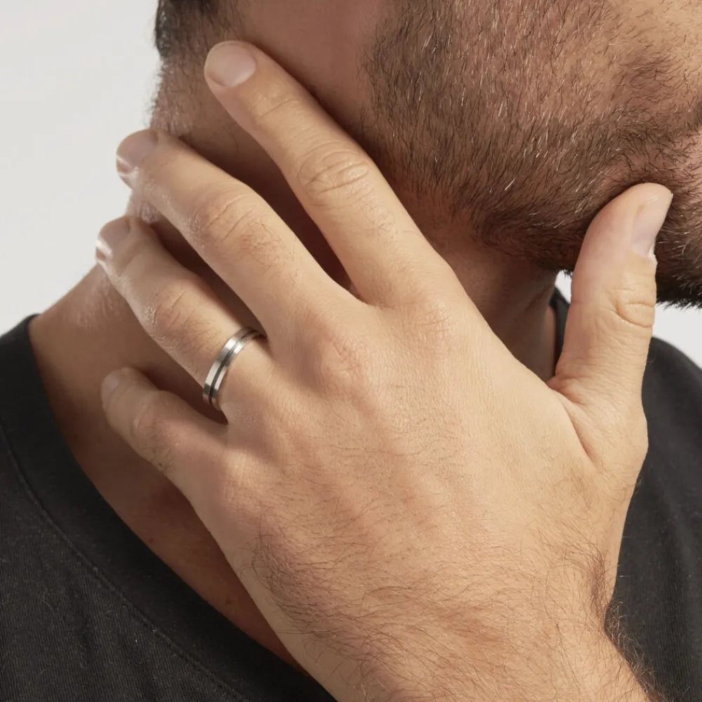 Marc Orian Bagues|Alliances > Alliance Telio Ruban Plat Or Blanc