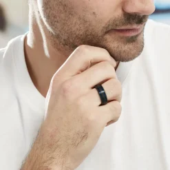 JOURDAN Bagues Homme|Bagues > Bague acier bleu