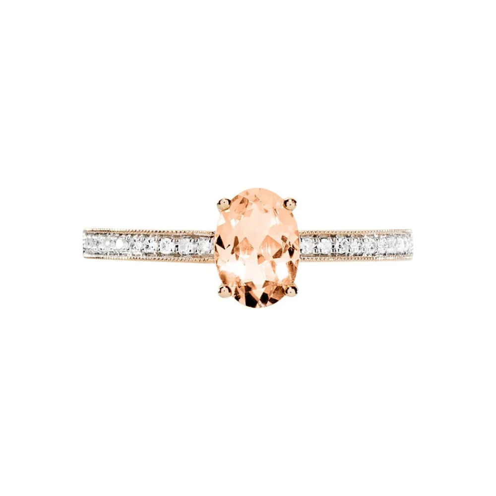 Marc Orian Anniversaire De Mariage|Bagues > Bague Adelina Or Rose Morganite Et Oxyde De Zirconium