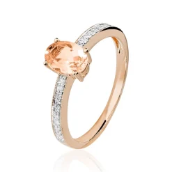 Marc Orian Anniversaire De Mariage|Bagues > Bague Adelina Or Rose Morganite Et Oxyde De Zirconium