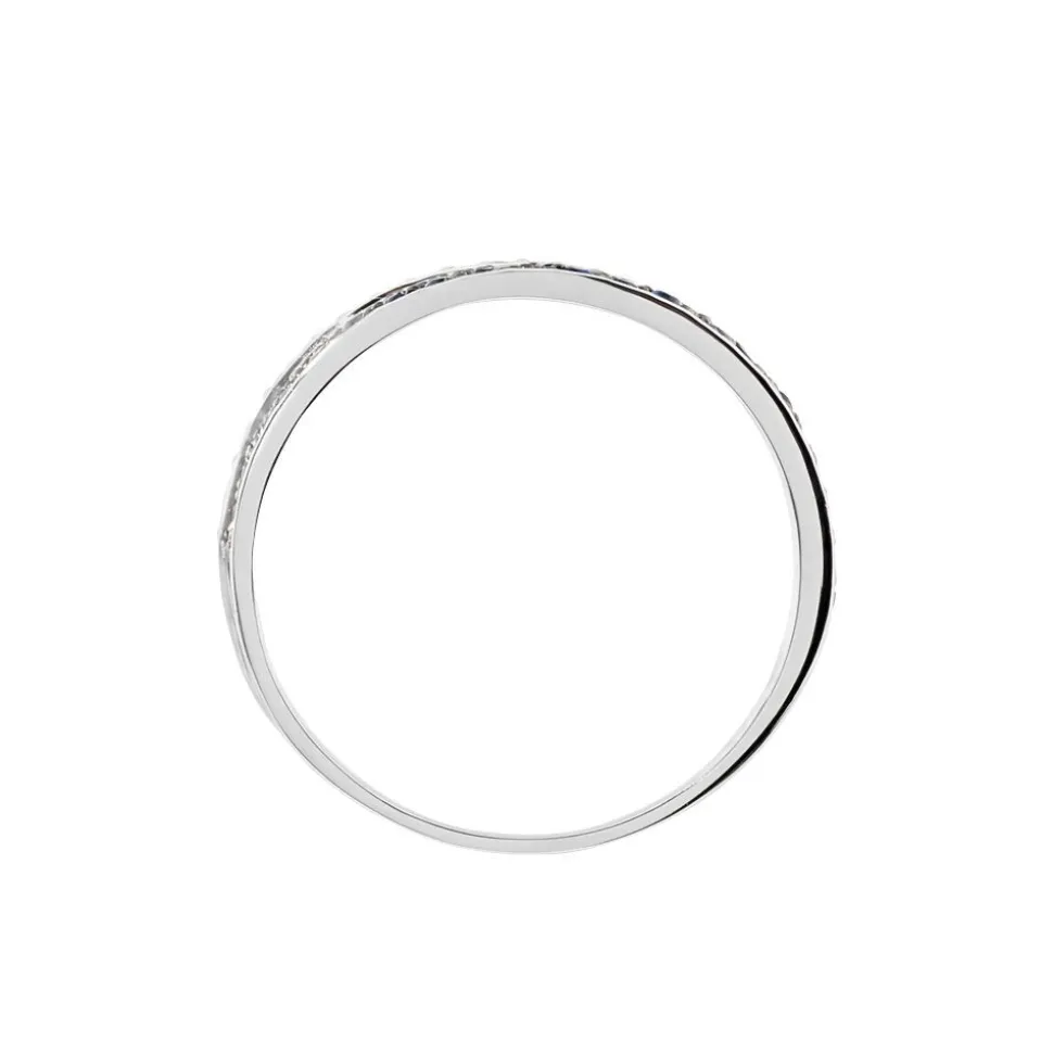 Bague Agapanthe Or Blanc Saphir Et Diamant