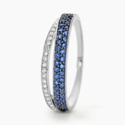 Bague Agapanthe Or Blanc Saphir Et Diamant