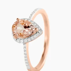 Marc Orian Anniversaire De Mariage|Bagues > Bague Alice Or Rose Morganite Et Oxyde De Zirconium