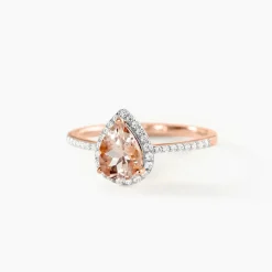 Marc Orian Anniversaire De Mariage|Bagues > Bague Alice Or Rose Morganite Et Oxyde De Zirconium