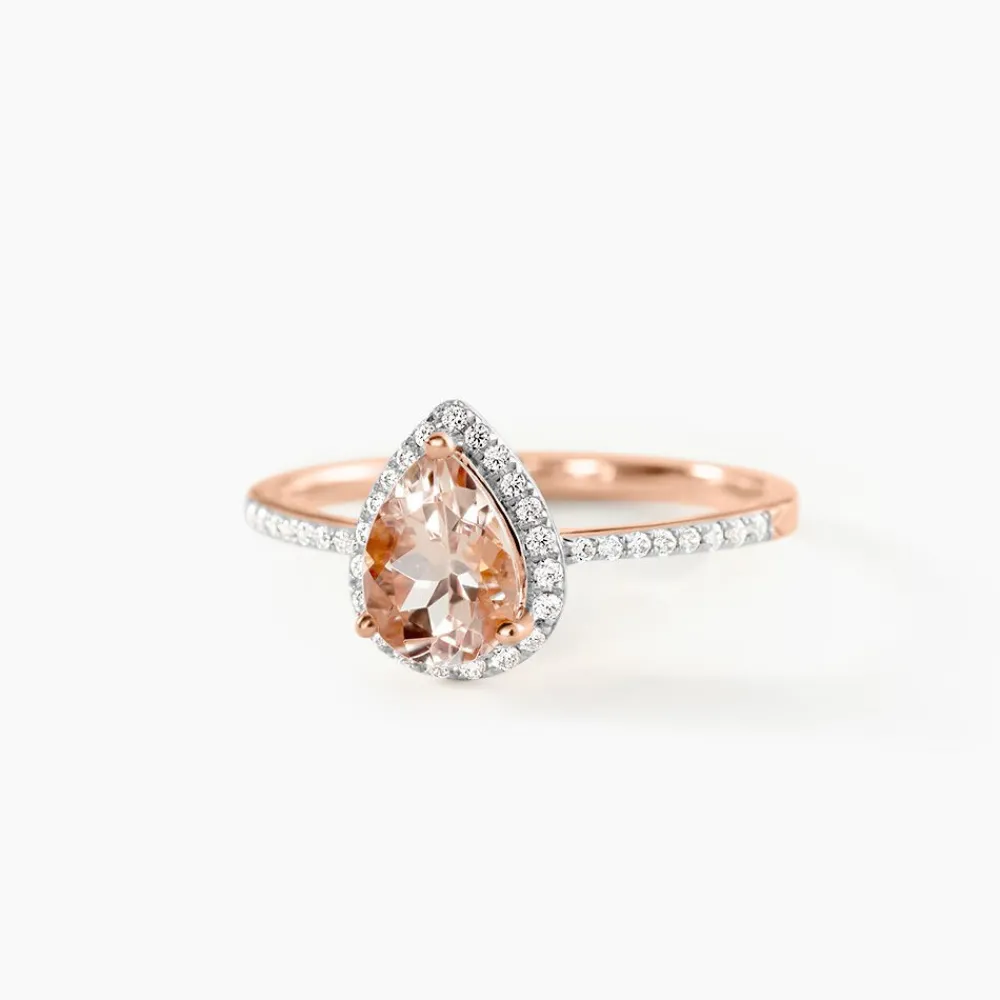 Marc Orian Anniversaire De Mariage|Bagues > Bague Alice Or Rose Morganite Et Oxyde De Zirconium