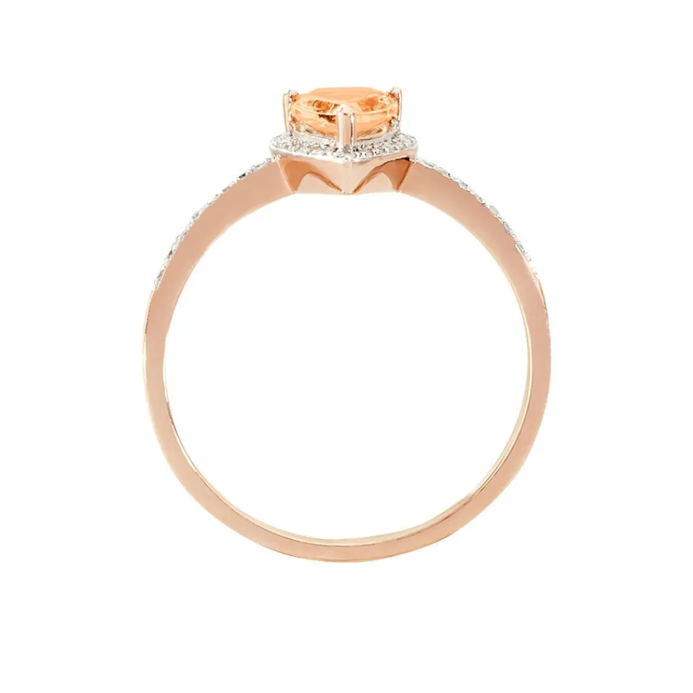 Marc Orian Anniversaire De Mariage|Bagues > Bague Alice Or Rose Morganite Et Oxyde De Zirconium