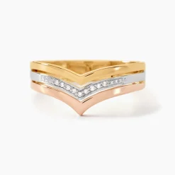 Marc Orian Parures De Mariage|Bagues > Bague Alix Or Tricolore Diamant