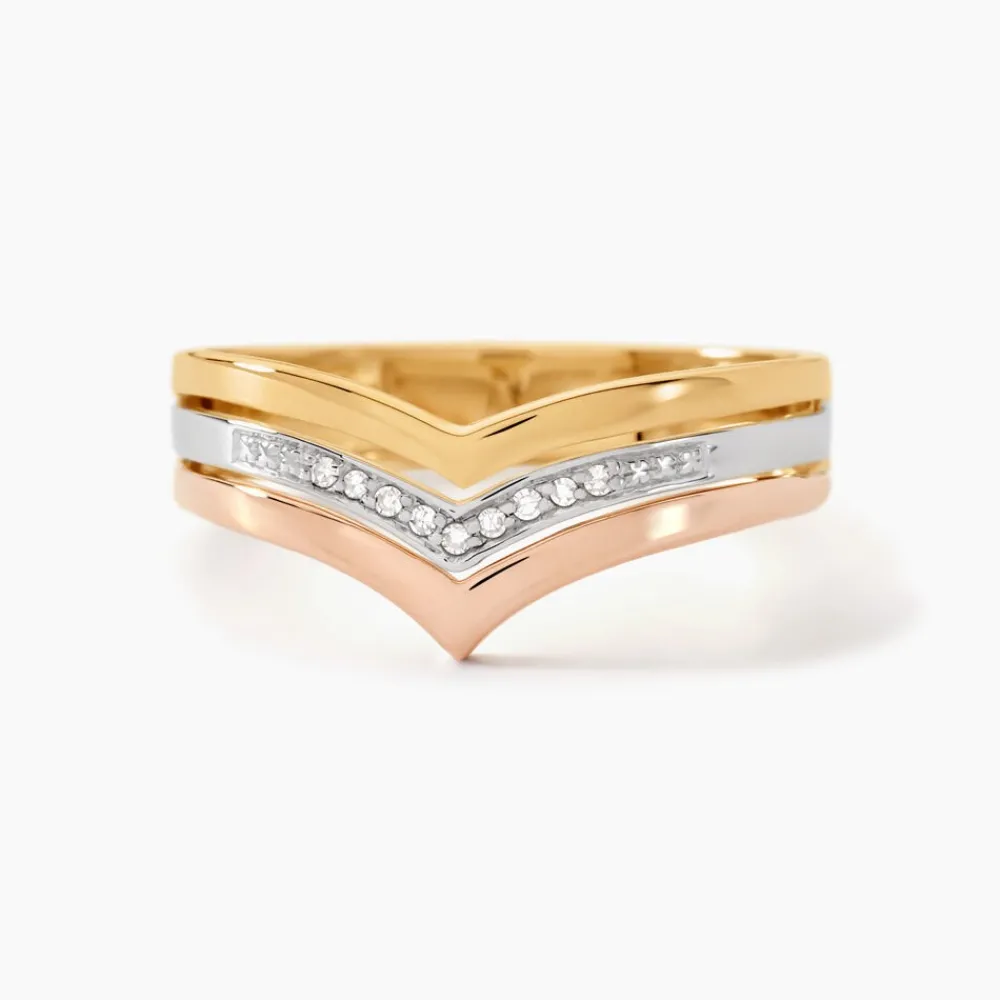 Marc Orian Parures De Mariage|Bagues > Bague Alix Or Tricolore Diamant