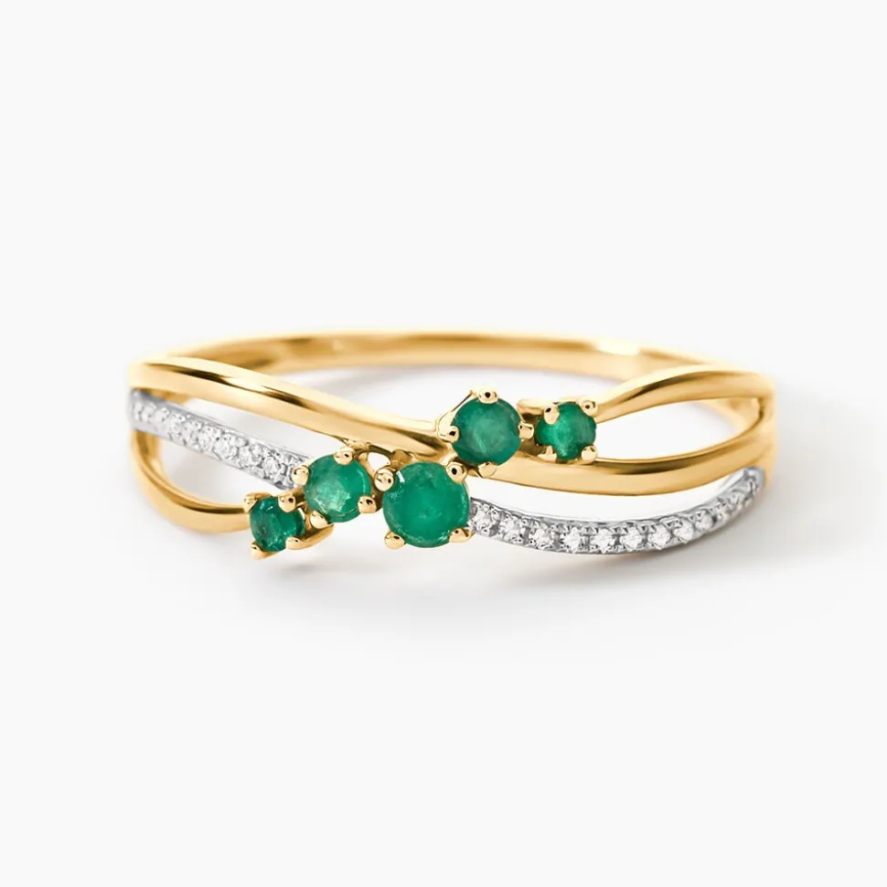 Bague Amarylis Or Jaune Emeraude